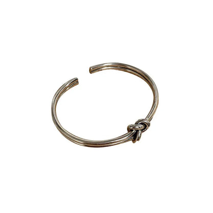 925 Sterling Silver Tie-A-Knot Design Bangle Bracelet – Timeless Elegance for Women