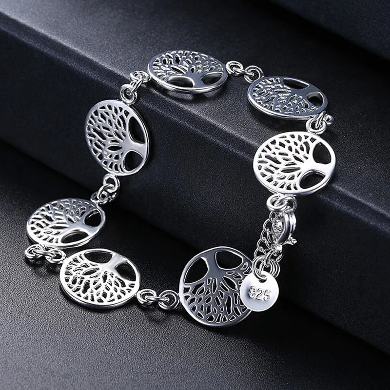 Elegant 925 Sterling Silver Tree of Life Bracelet – A Timeless Symbol of Growth and Strength