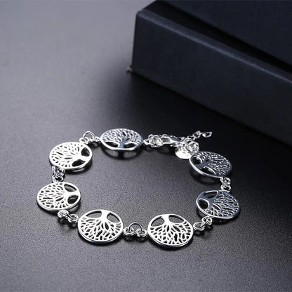 Elegant 925 Sterling Silver Tree of Life Bracelet – A Timeless Symbol of Growth and Strength