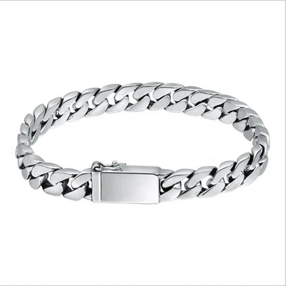 S925 Sterling Silver 8MM Punk Bracelet – Timeless Jewelry for Men & Women with Certificate