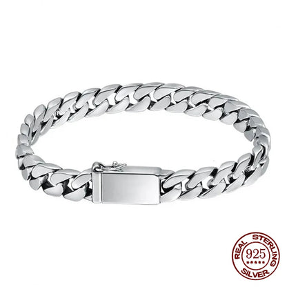 S925 Sterling Silver 8MM Punk Bracelet – Timeless Jewelry for Men & Women with Certificate