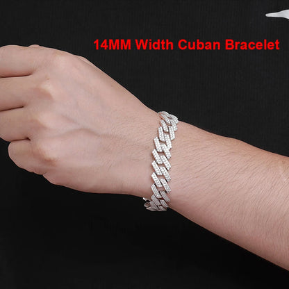 S925 Sterling Silver Cuban Chain Hip Hop Men's Bracelet