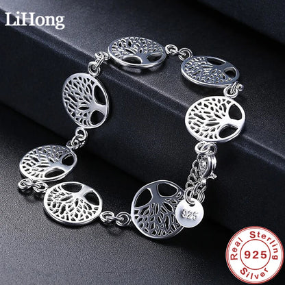 Elegant 925 Sterling Silver Tree of Life Bracelet – A Timeless Symbol of Growth and Strength