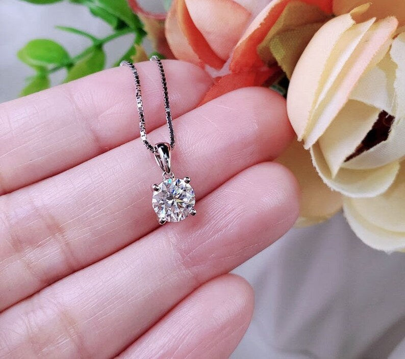1/4 ct Solitaire Diamond Pendant available in 14K and Platinum